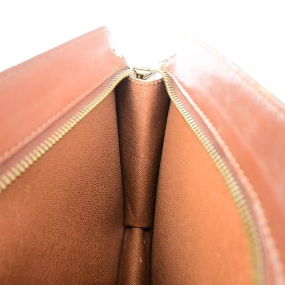 LOUIS VUITTON LV Pochette Homme Clutch Bag Monogram Leather Brown - Picture 9 of 16